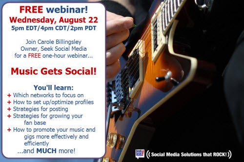 Music Gets Social! A FREE Webinar on Social Media for Musicians